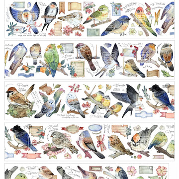 Bird Stickers PET Tape Retro Animal Style