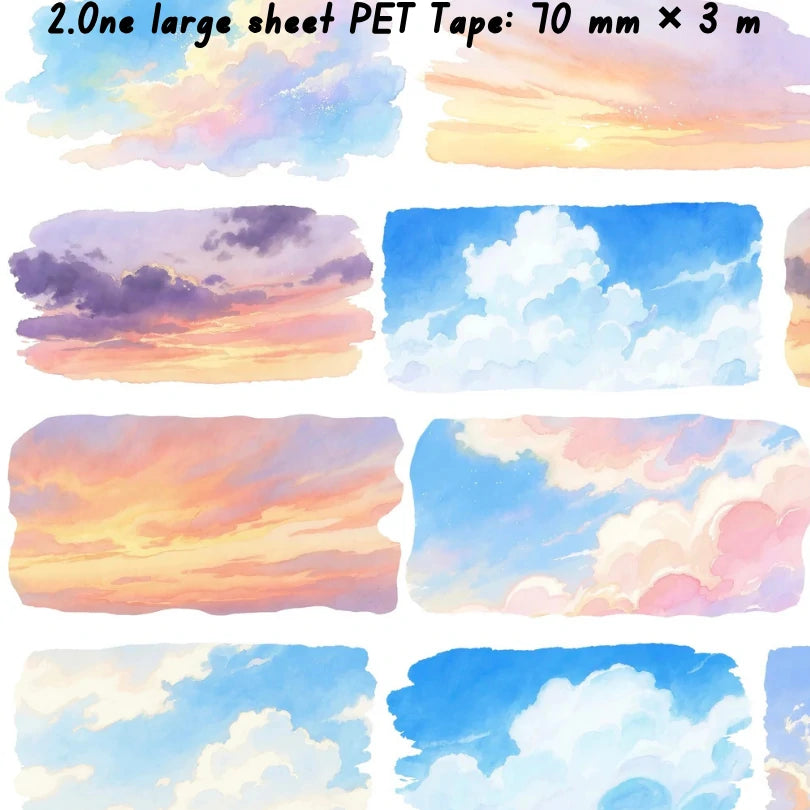 No.2 Vintage Colorful Sky Cloud Rainbow PET Tape