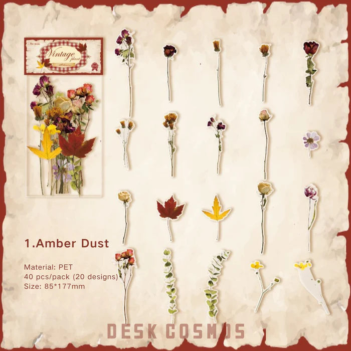 Vintage PET Stickers Linmist Echo Botanical Pack