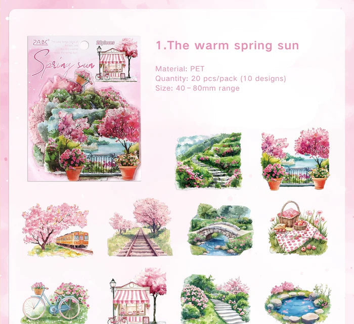 Seasonal PET Stickers Four Seasons String Song Series