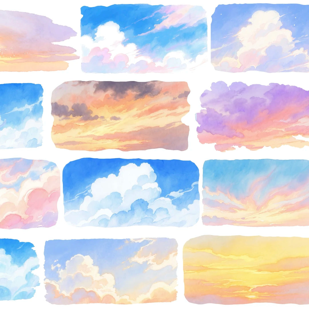 No.2 Vintage Colorful Sky Cloud Rainbow PET Tape