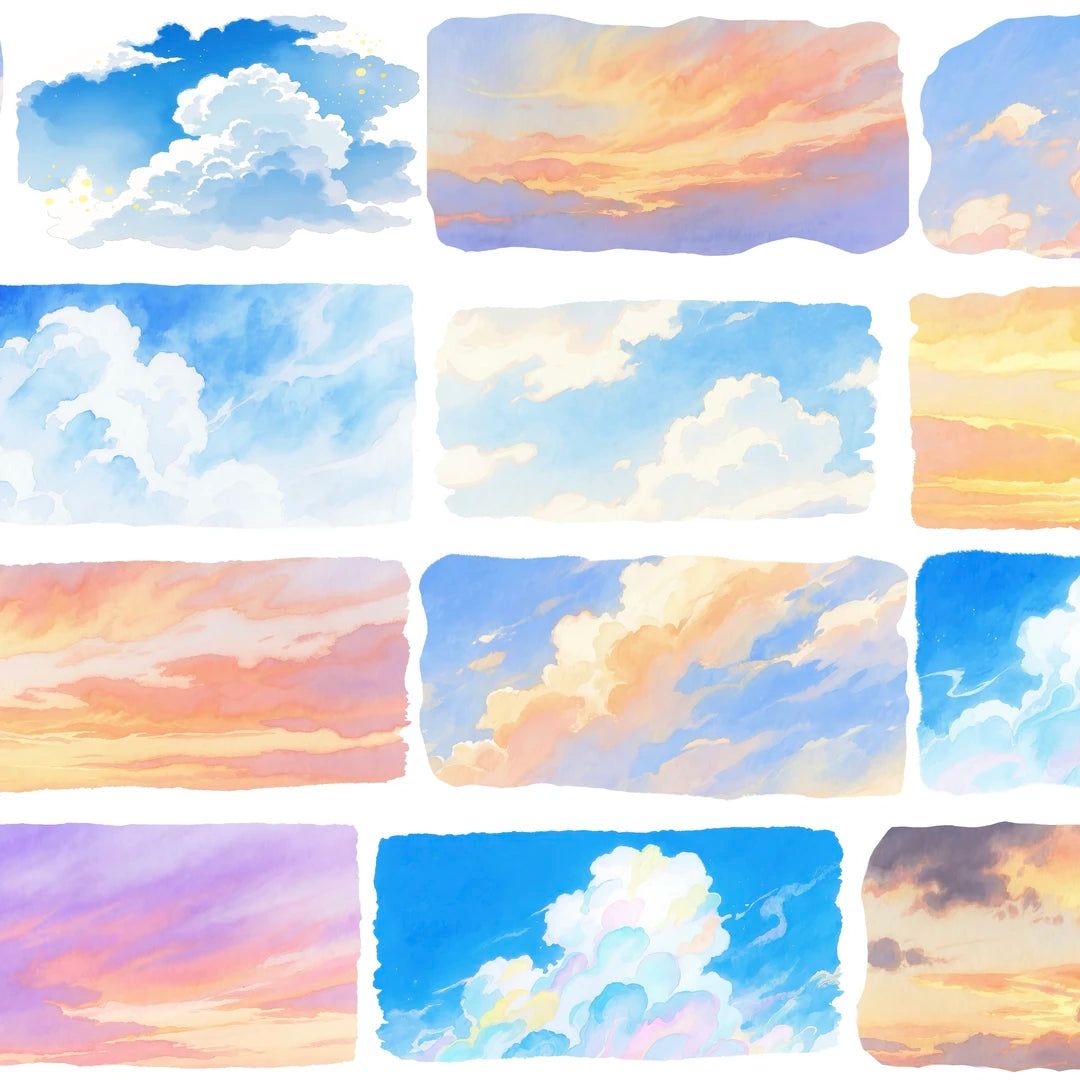 No.2 Vintage Colorful Sky Cloud Rainbow PET Tape