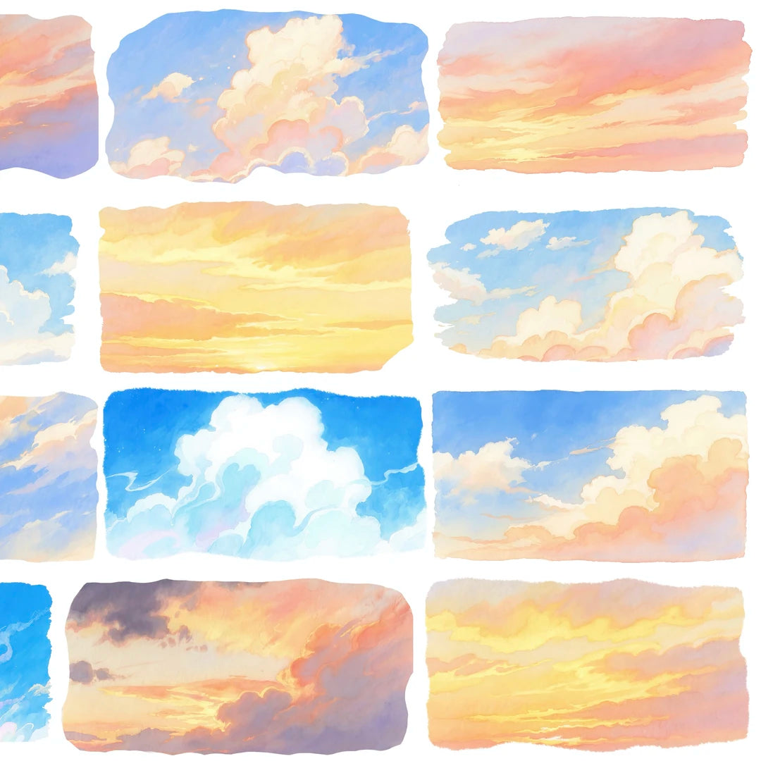 No.2 Vintage Colorful Sky Cloud Rainbow PET Tape