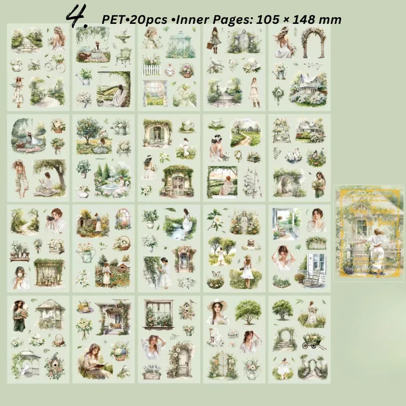 Retro Girl Character Theme Sticker Book