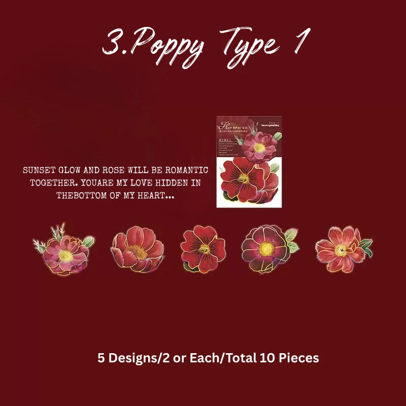 Blossom Flower Transparent Stickers