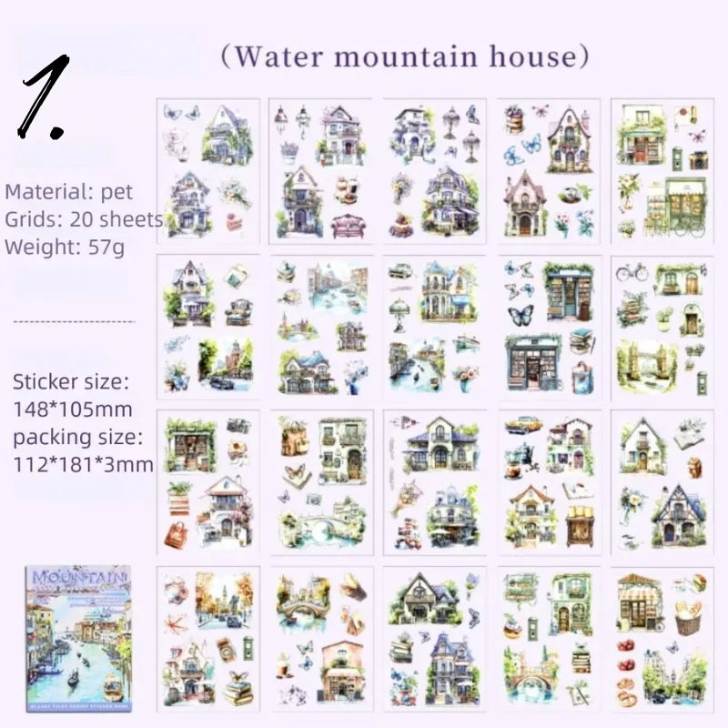 Glazed tile house Sticker Book