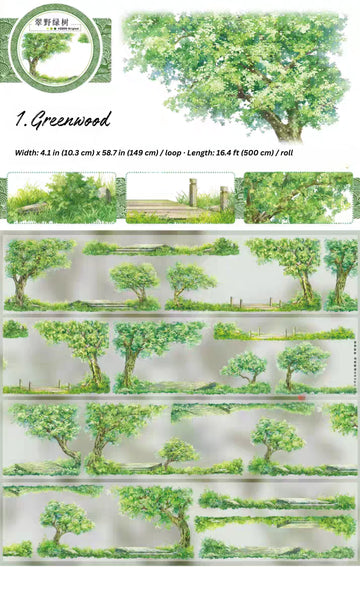 Tree/Meadows PET Tape-Scene Crafting