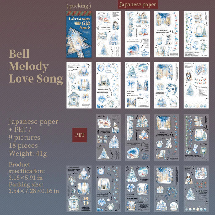 Christmas Stickers Gift Book PET Washi Characters