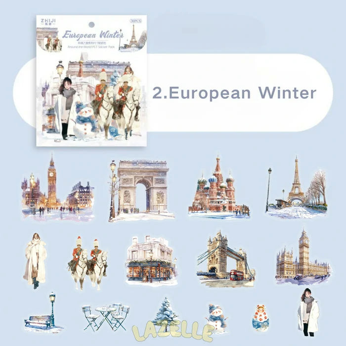 Travel Journal Stickers Around the World