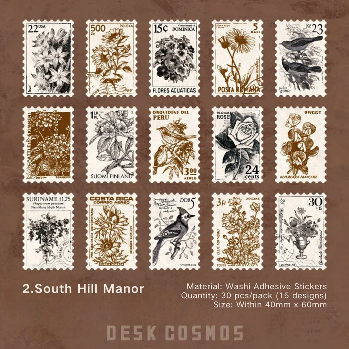 Romantic Washi Stickers Stamp Theme Floral Butterfly