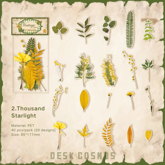 Vintage PET Stickers Linmist Echo Botanical Pack