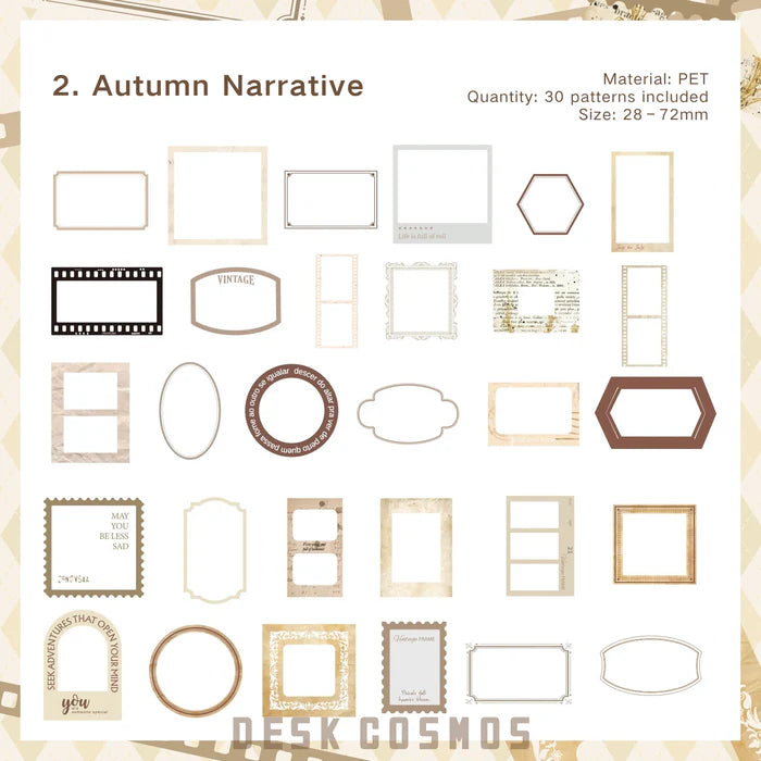 Time Frame PET Stickers for Journaling