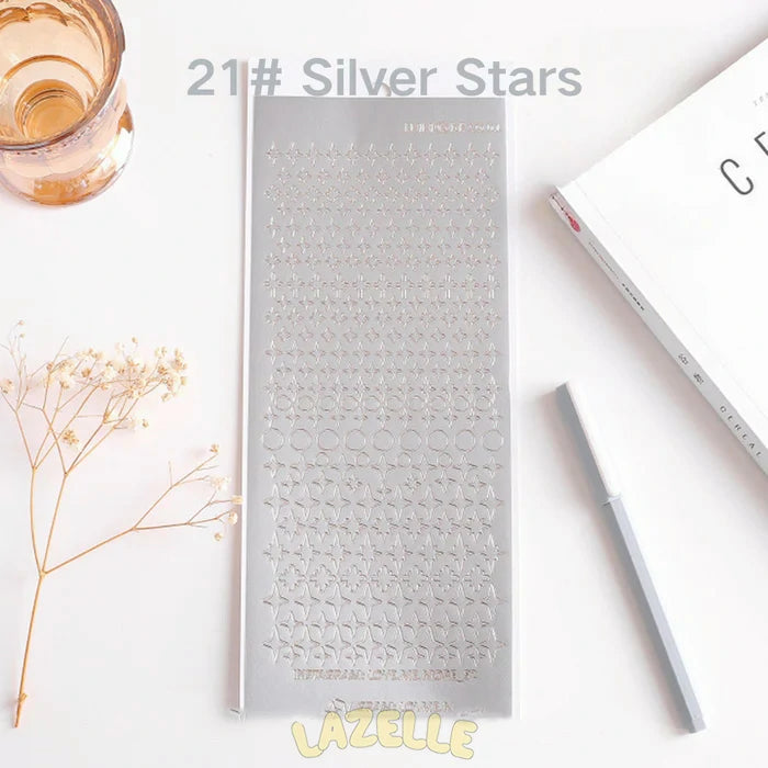 Gold and Silver Foil Alphabet Stickers for DIY Journaling and Scrapbooking
