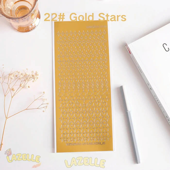 Gold and Silver Foil Alphabet Stickers for DIY Journaling and Scrapbooking