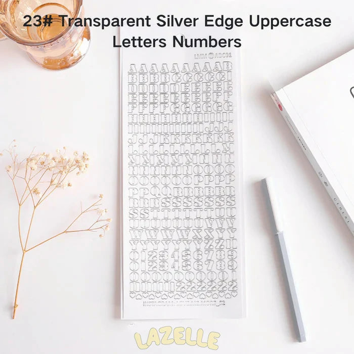 Gold and Silver Foil Alphabet Stickers for DIY Journaling and Scrapbooking