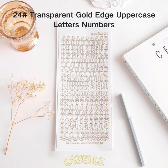 Gold and Silver Foil Alphabet Stickers for DIY Journaling and Scrapbooking