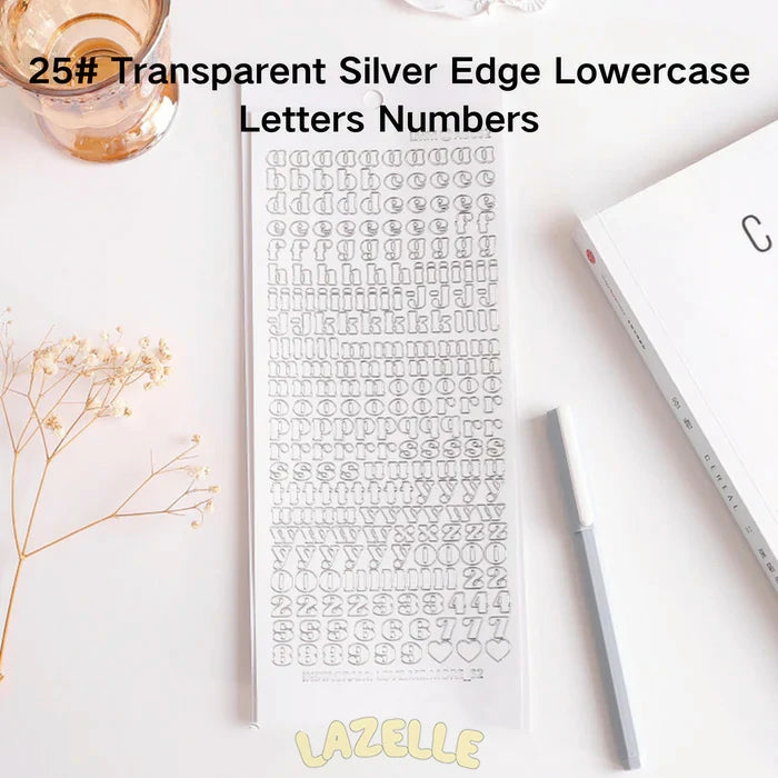 Gold and Silver Foil Alphabet Stickers for DIY Journaling and Scrapbooking