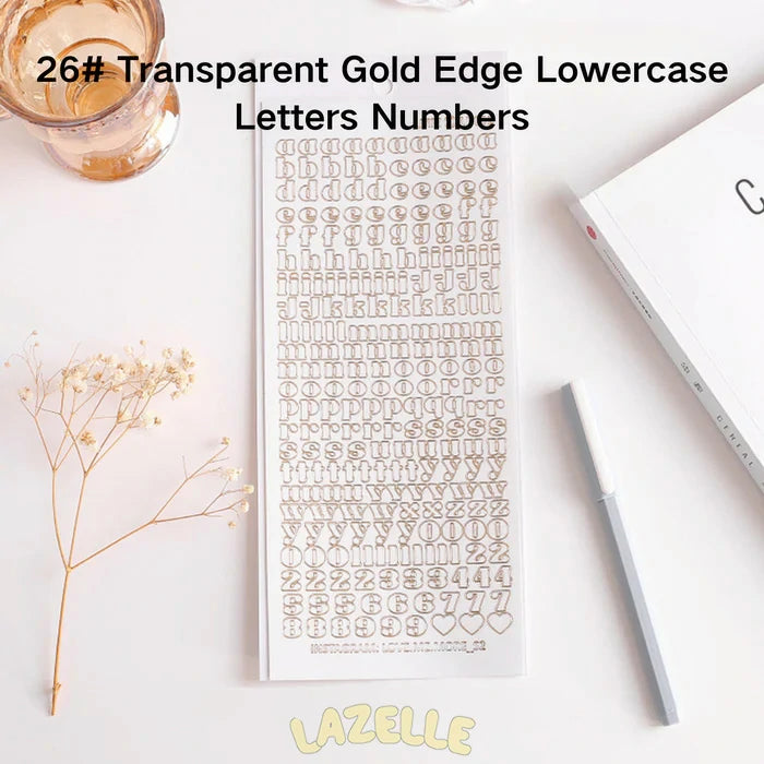 Gold and Silver Foil Alphabet Stickers for DIY Journaling and Scrapbooking