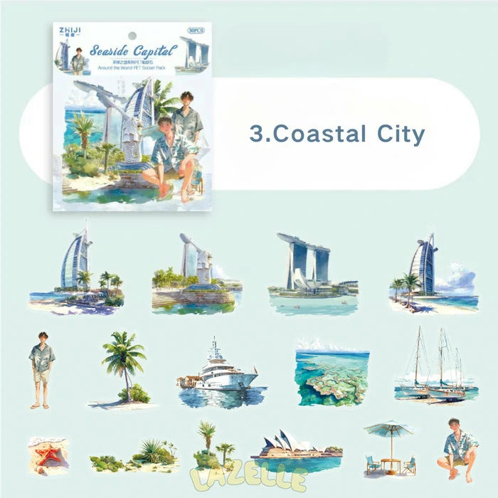 Travel Journal Stickers Around the World