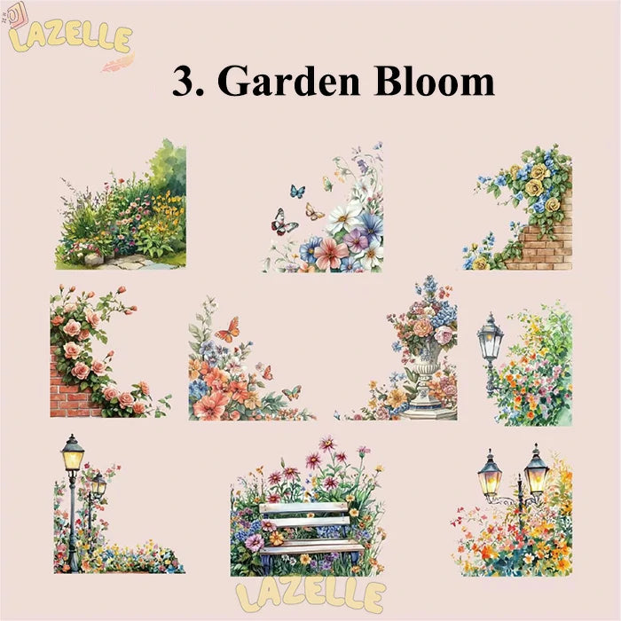 Nature Series PET Stickers Floral Forest Sky Ocean Elements