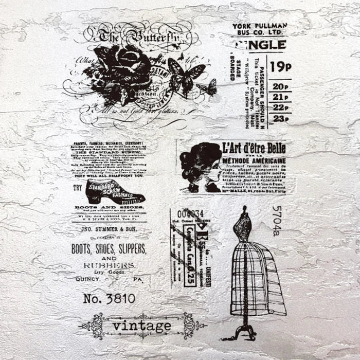 Botanical Silicone Stamps Butterfly Sonata Retro Wall Rose