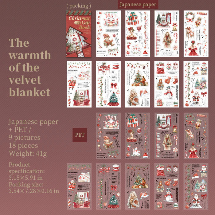 Christmas Stickers Gift Book PET Washi Characters