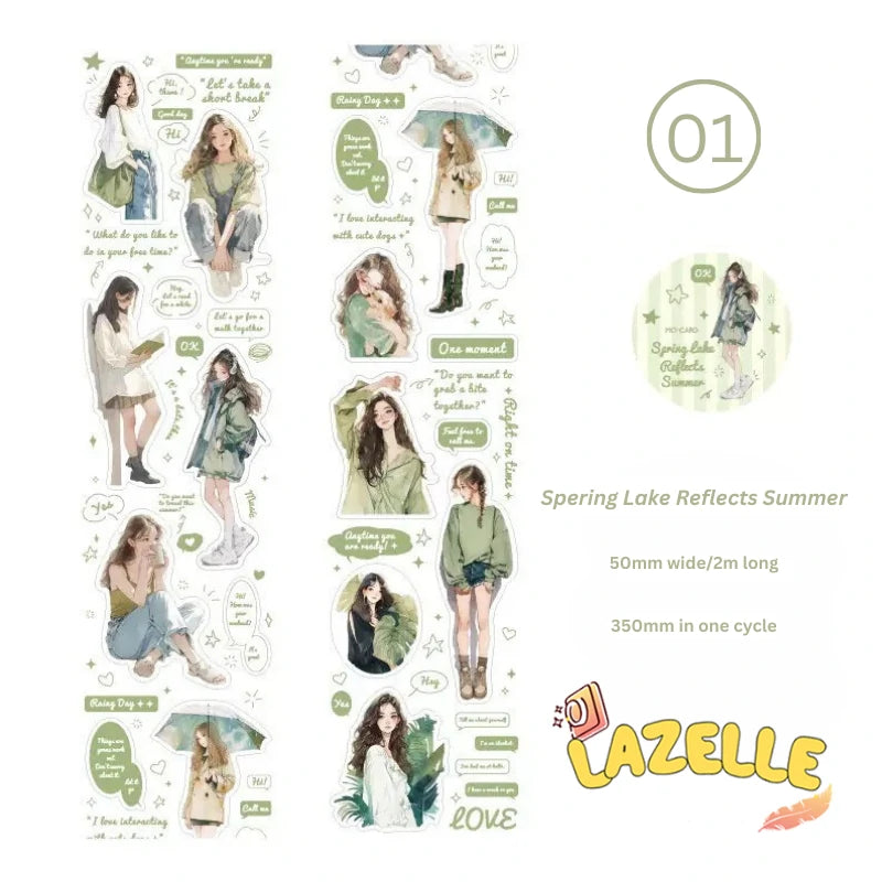 Watercolor Character PET Tape