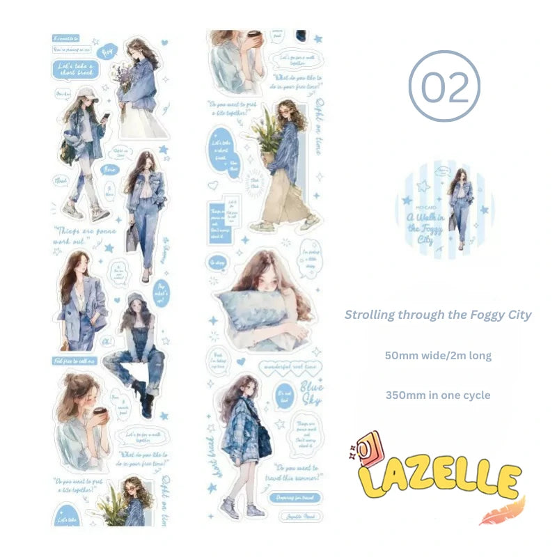 Watercolor Character PET Tape