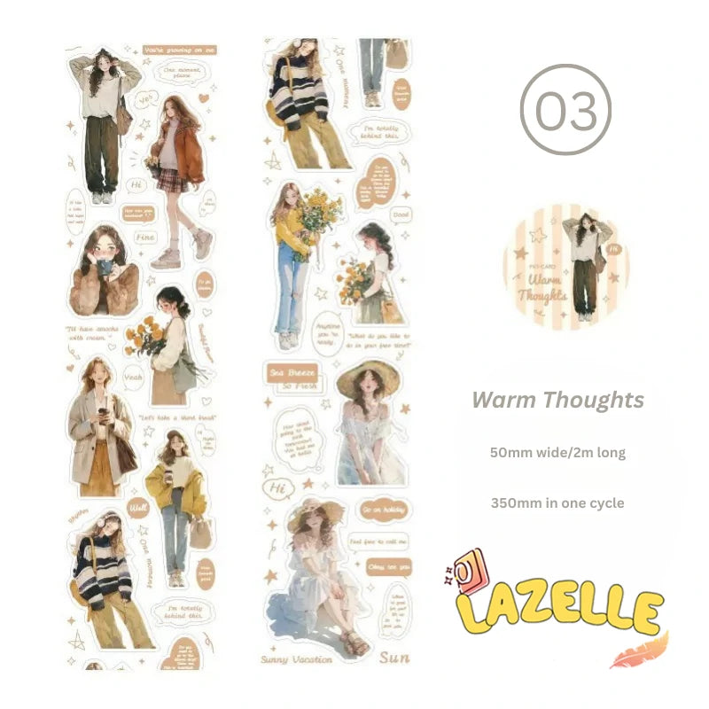 Watercolor Character PET Tape