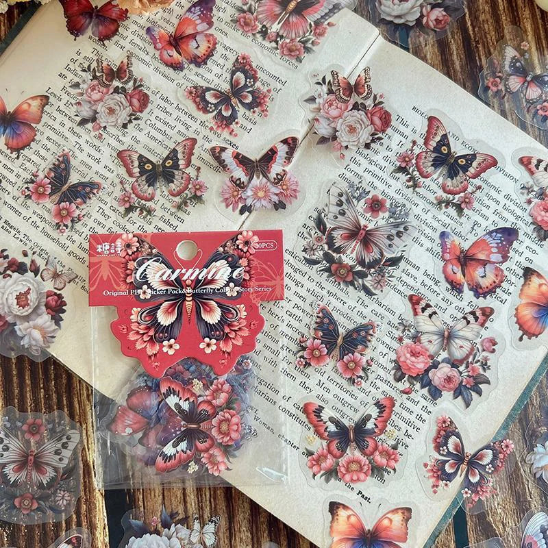 Butterfly Pattern Stickers – 30pcs DIY Decorative Pack
