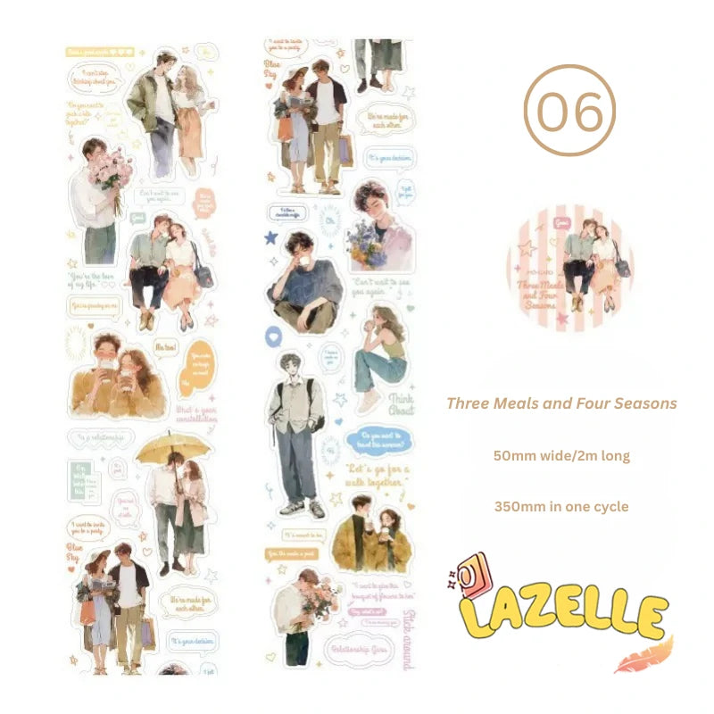 Watercolor Character PET Tape