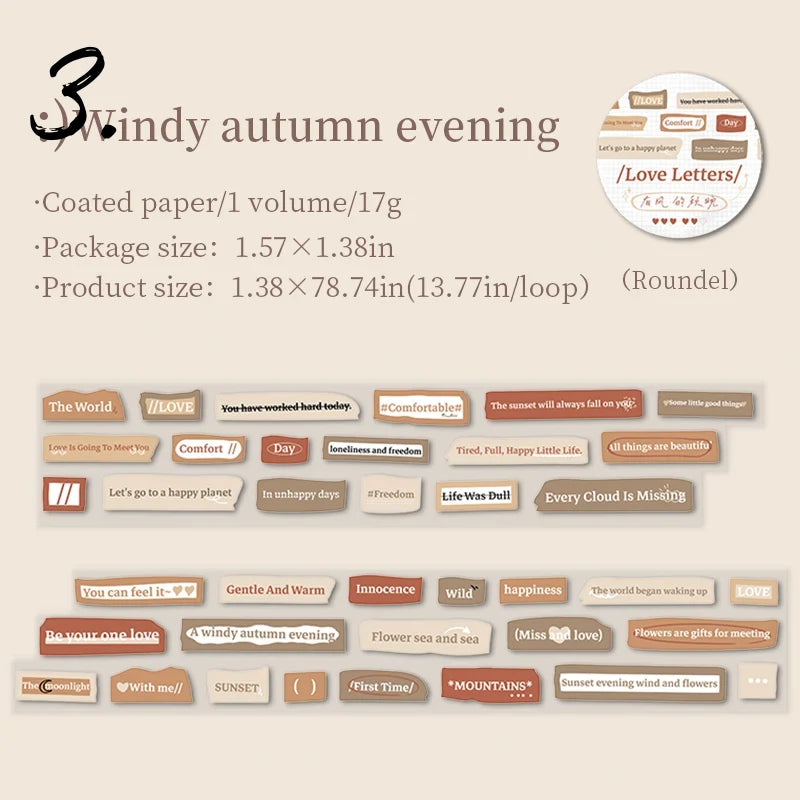 English Poem & Letter Tape Stickers – DIY Journal Pack