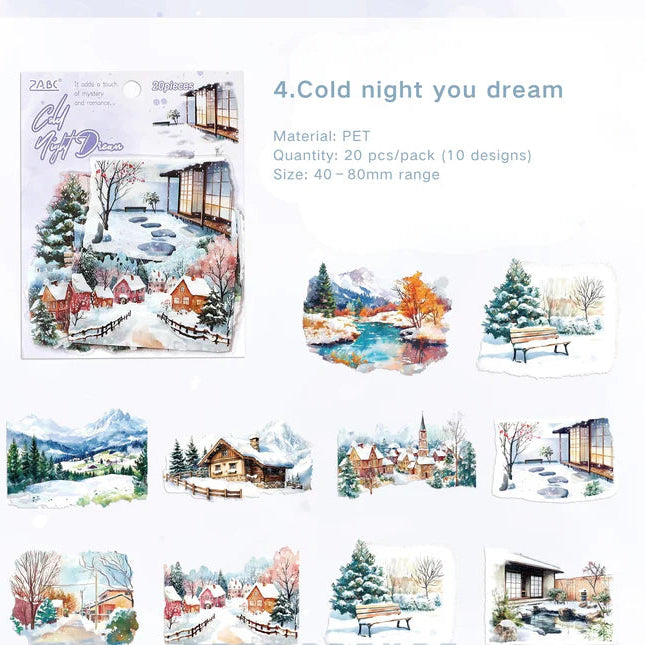 Seasonal PET Stickers Four Seasons String Song Series
