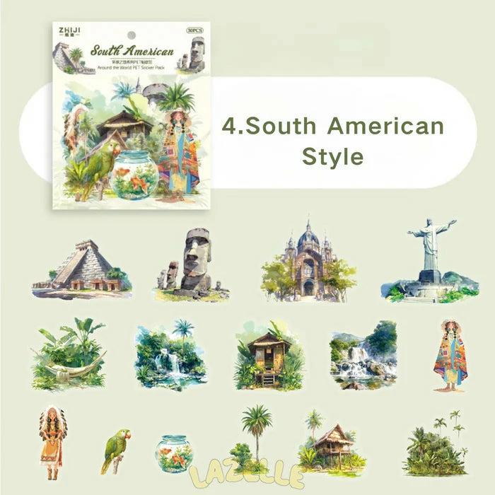 Travel Journal Stickers Around the World