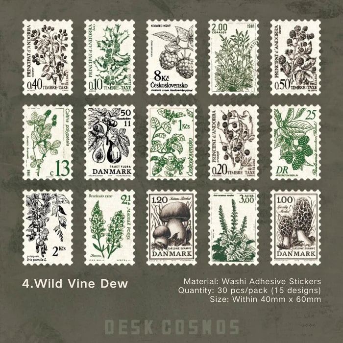 Romantic Washi Stickers Stamp Theme Floral Butterfly