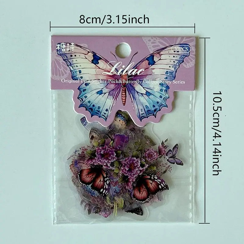 Butterfly Pattern Stickers – 30pcs DIY Decorative Pack