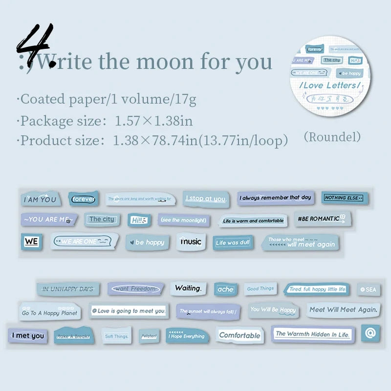 English Poem & Letter Tape Stickers – DIY Journal Pack