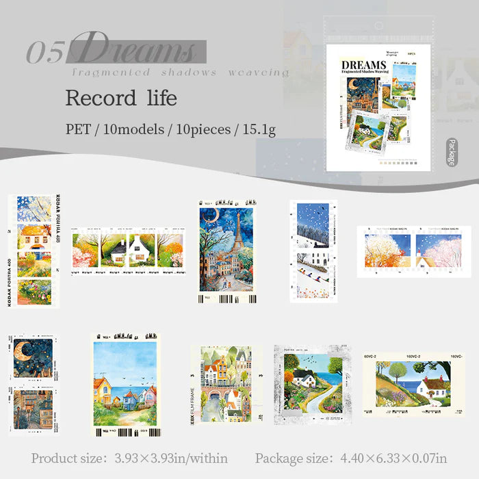 Dreams PET Stickers Dreams Fragmented Shadows Weaving