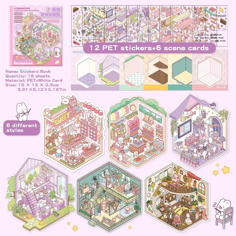 3D Scene Sticker Book Set