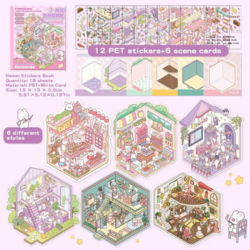 3D Scene Sticker Book Set