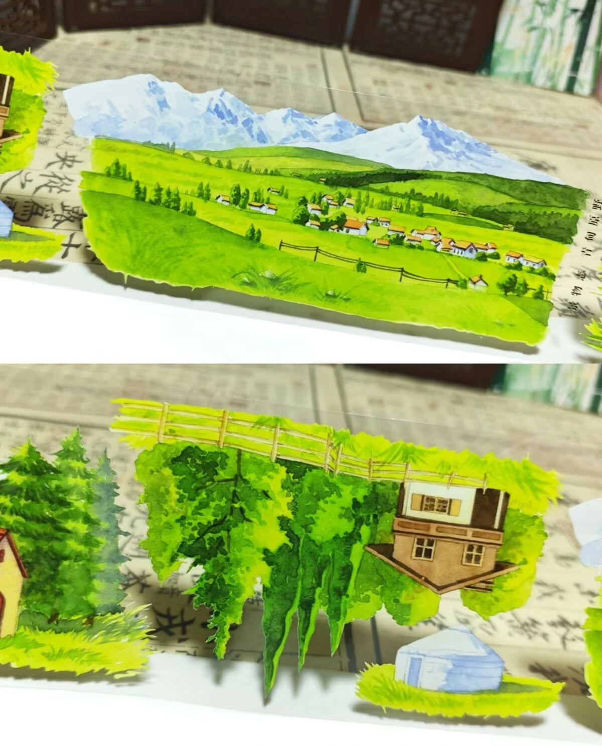 Tree/Meadows PET Tape-Scene Crafting