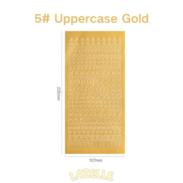 Gold and Silver Foil Alphabet Stickers for DIY Journaling and Scrapbooking