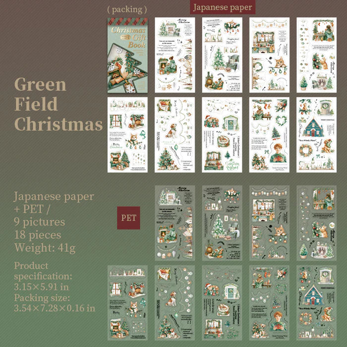 Christmas Stickers Gift Book PET Washi Characters
