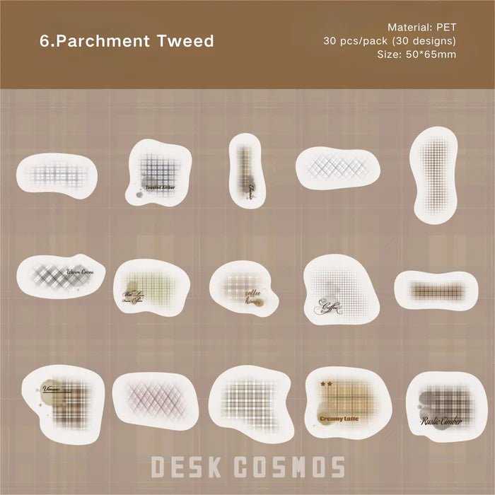 Cute Grid PET Stickers Background Set