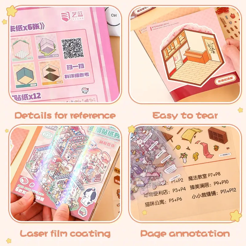 3D Scene Sticker Book Set