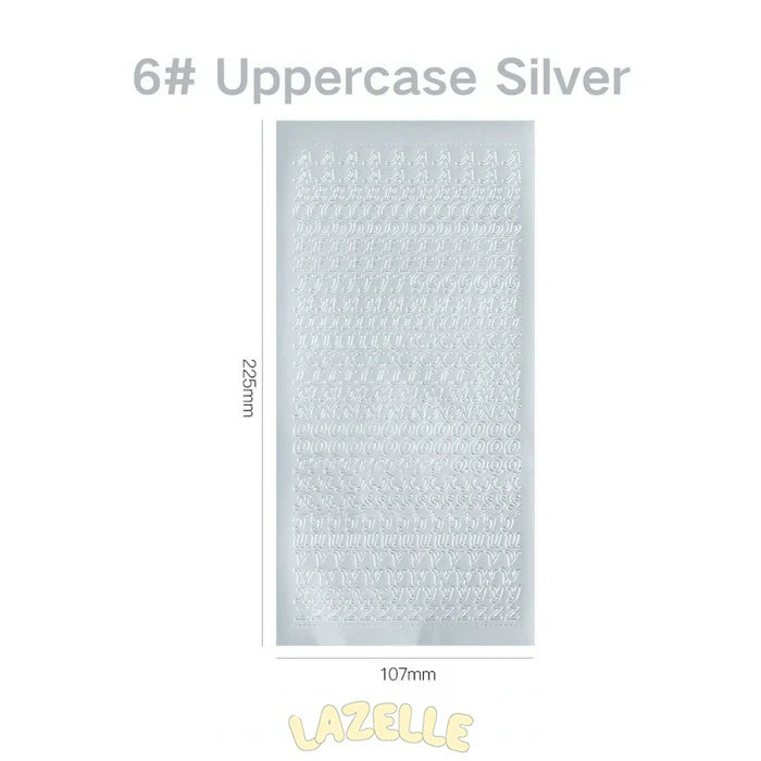 Gold and Silver Foil Alphabet Stickers for DIY Journaling and Scrapbooking