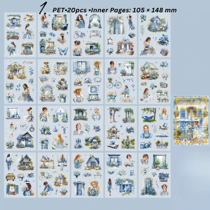 Retro Girl Character Theme Sticker Book