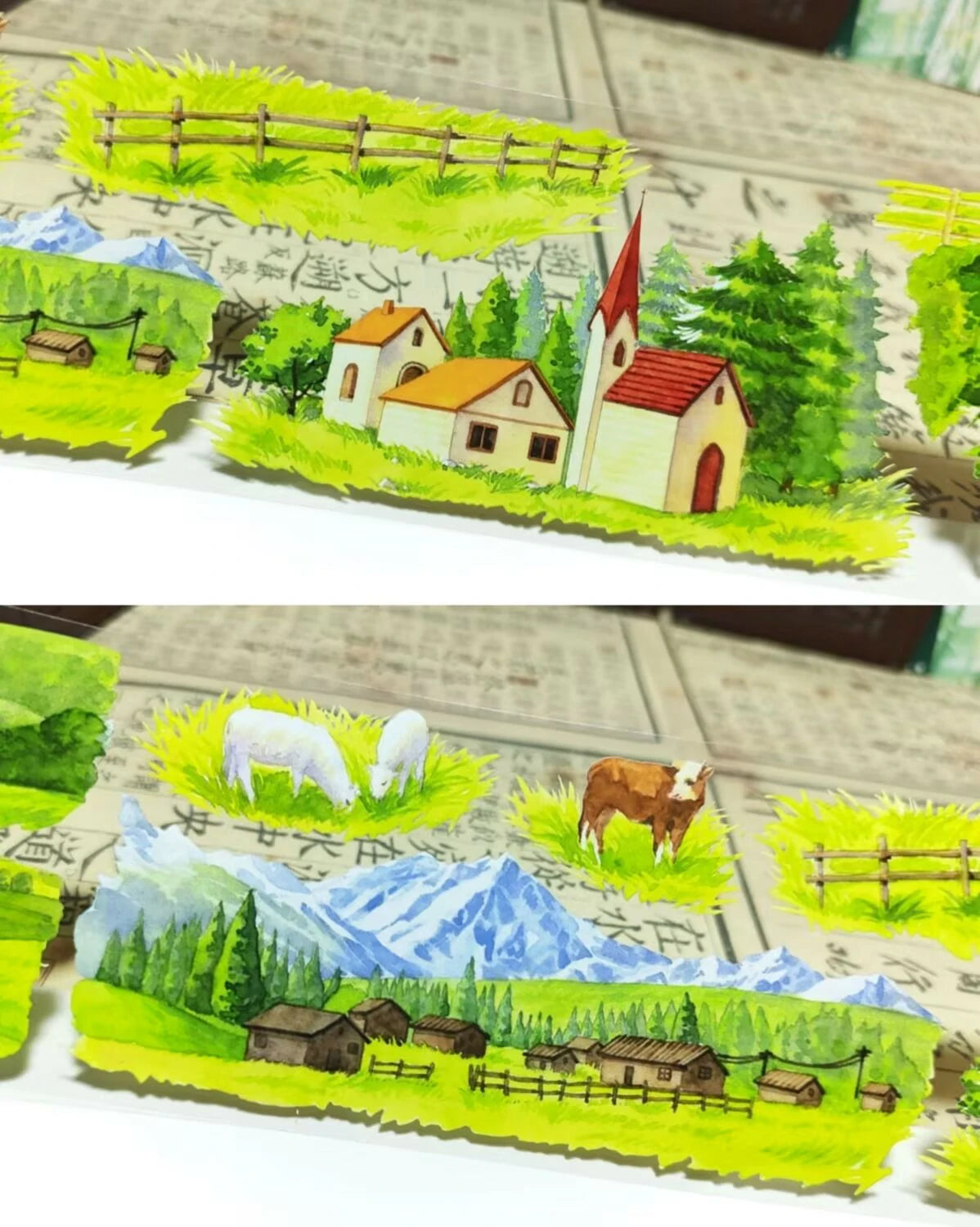 Tree/Meadows PET Tape-Scene Crafting