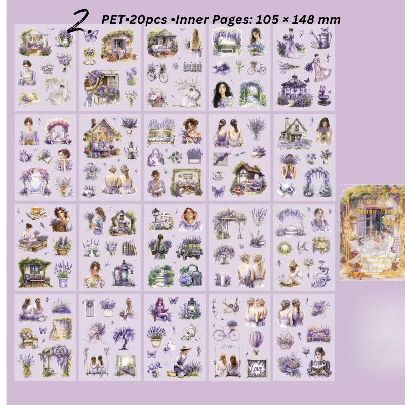 Retro Girl Character Theme Sticker Book