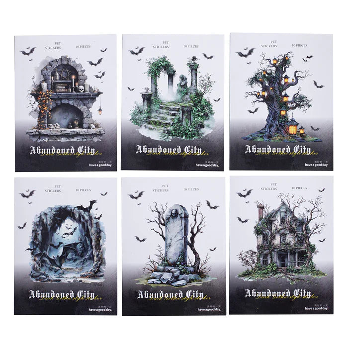 Gothic Scenery Creation Stickers Abandoned City